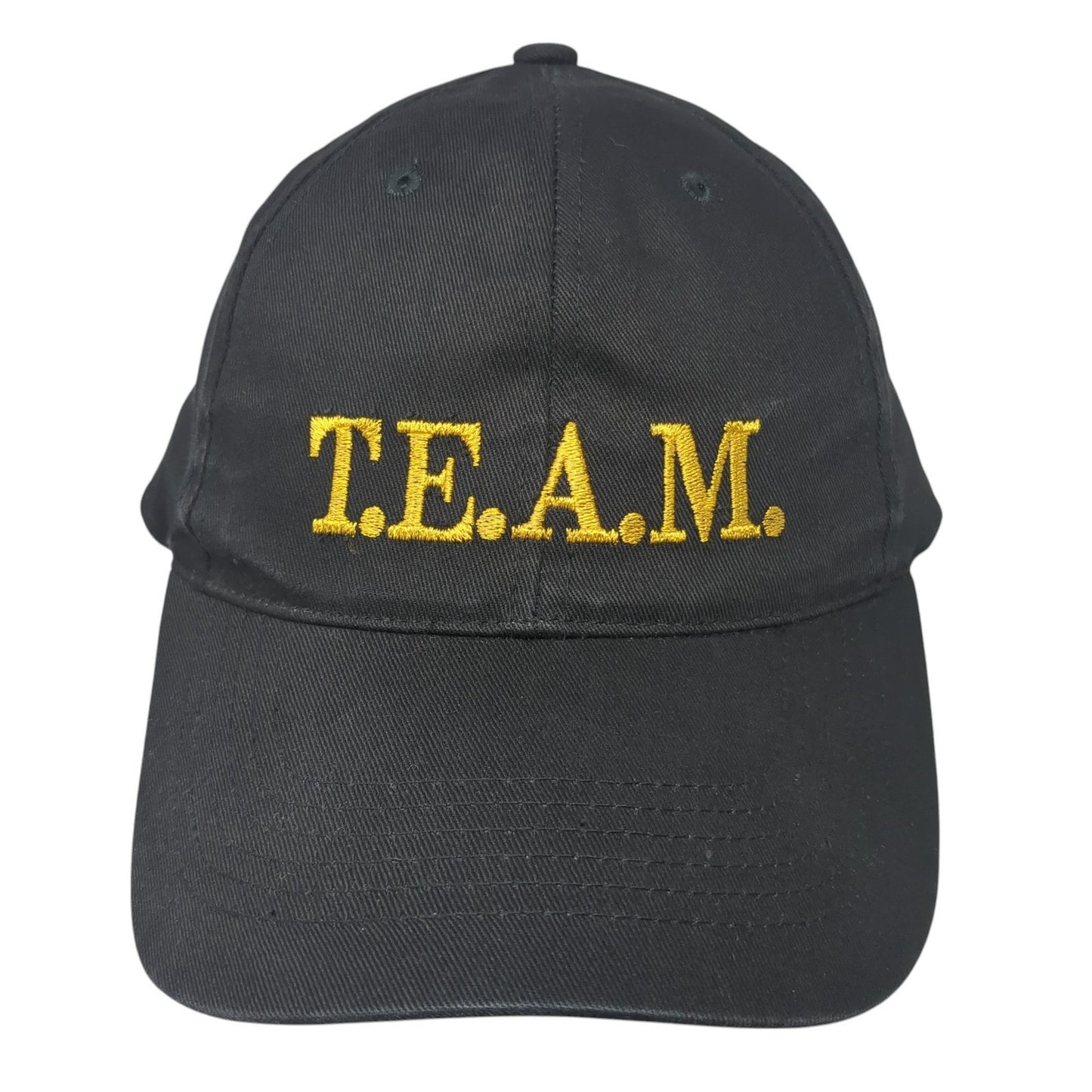 T.E.A.M. Snapback Hat Black One Size Adjustable Embroidered Sportsman