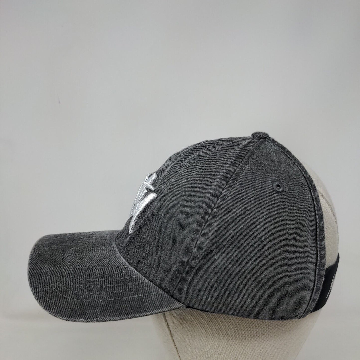 Yitty Ponytail Strapback Hat Gray One Size Stretch Embroidered Vented Holes