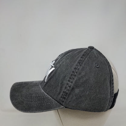 Yitty Ponytail Strapback Hat Gray One Size Stretch Embroidered Vented Holes