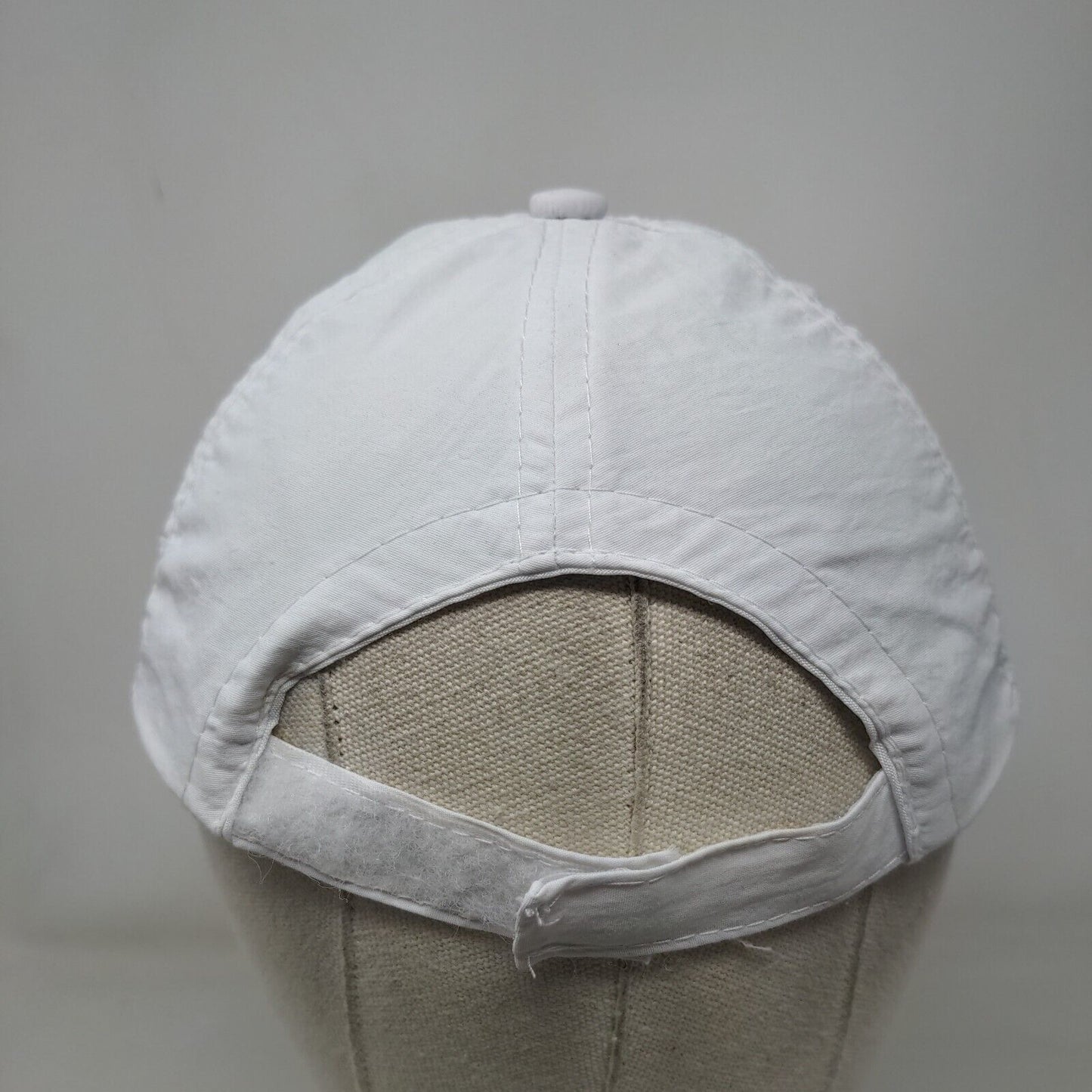 Colombia Strapback Hat White One Size Adjustable Embroidered Striped