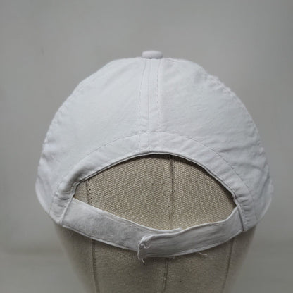 Colombia Strapback Hat White One Size Adjustable Embroidered Striped