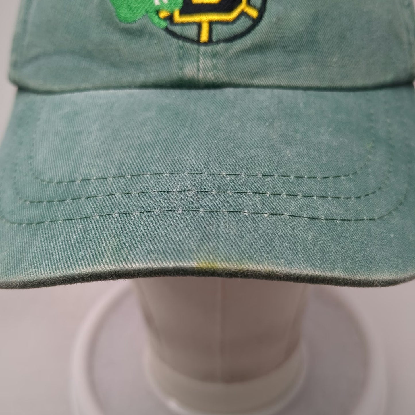 Adams Green Baseball Cap One Size Boston Sports Logo Leather Strap Buckle Hat