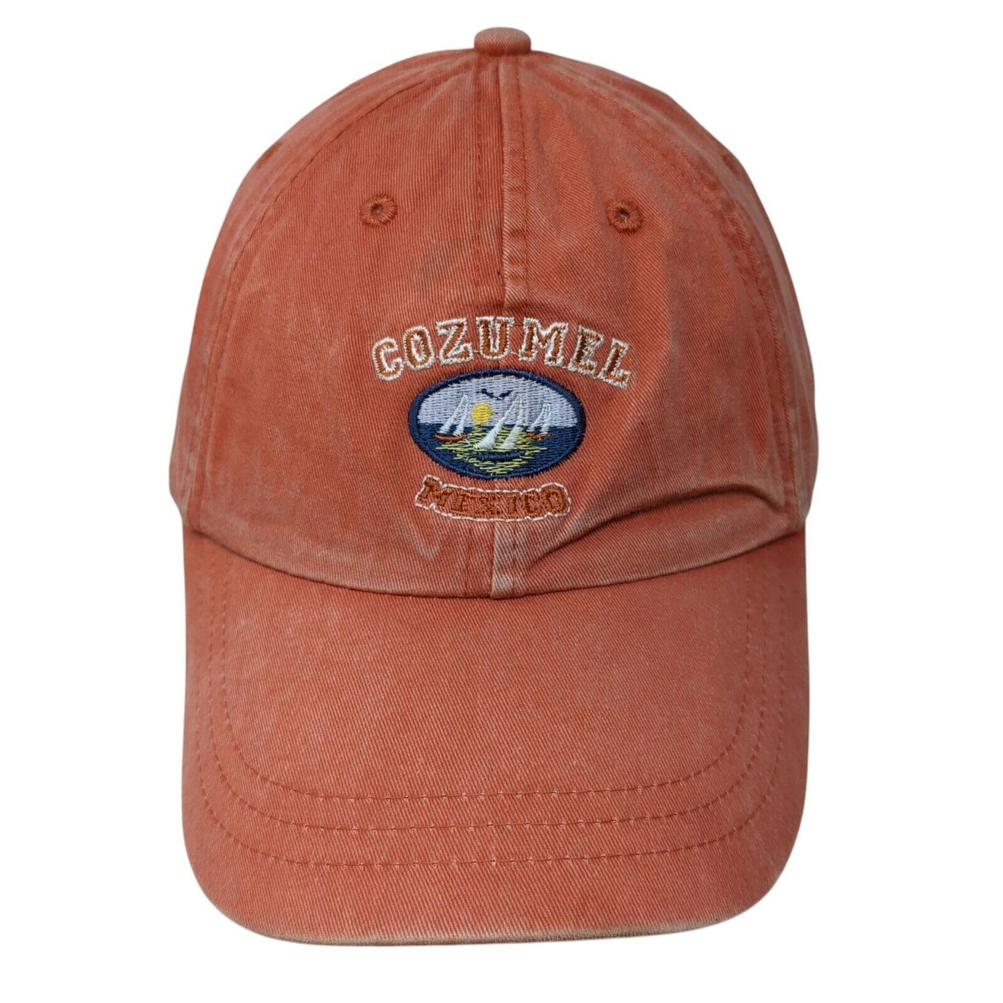 Cozumel Mexico Strapback Hat Orange One Size Adjustable Embroidered Yacht Club