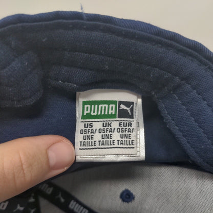 PUMA Snapback Hat Blue OSFA Embroidered Logo Adjustable 6 Panel