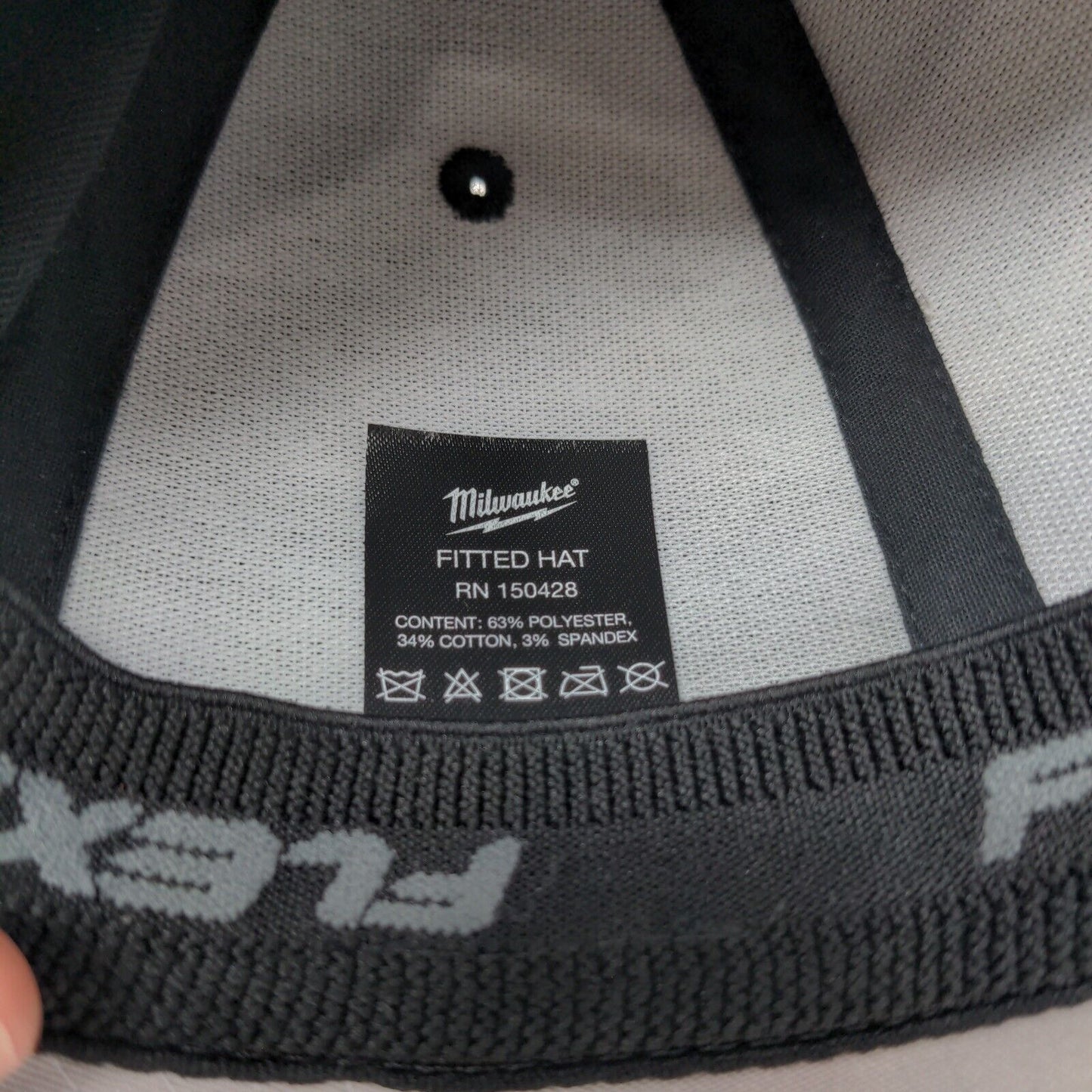 Milwaukee Fitted Hat S/M Flexfit Vented Holes 6 Panel Yupoong Polyester Blend