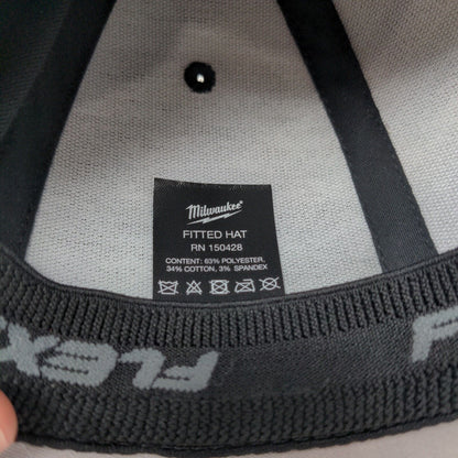 Milwaukee Fitted Hat S/M Flexfit Vented Holes 6 Panel Yupoong Polyester Blend