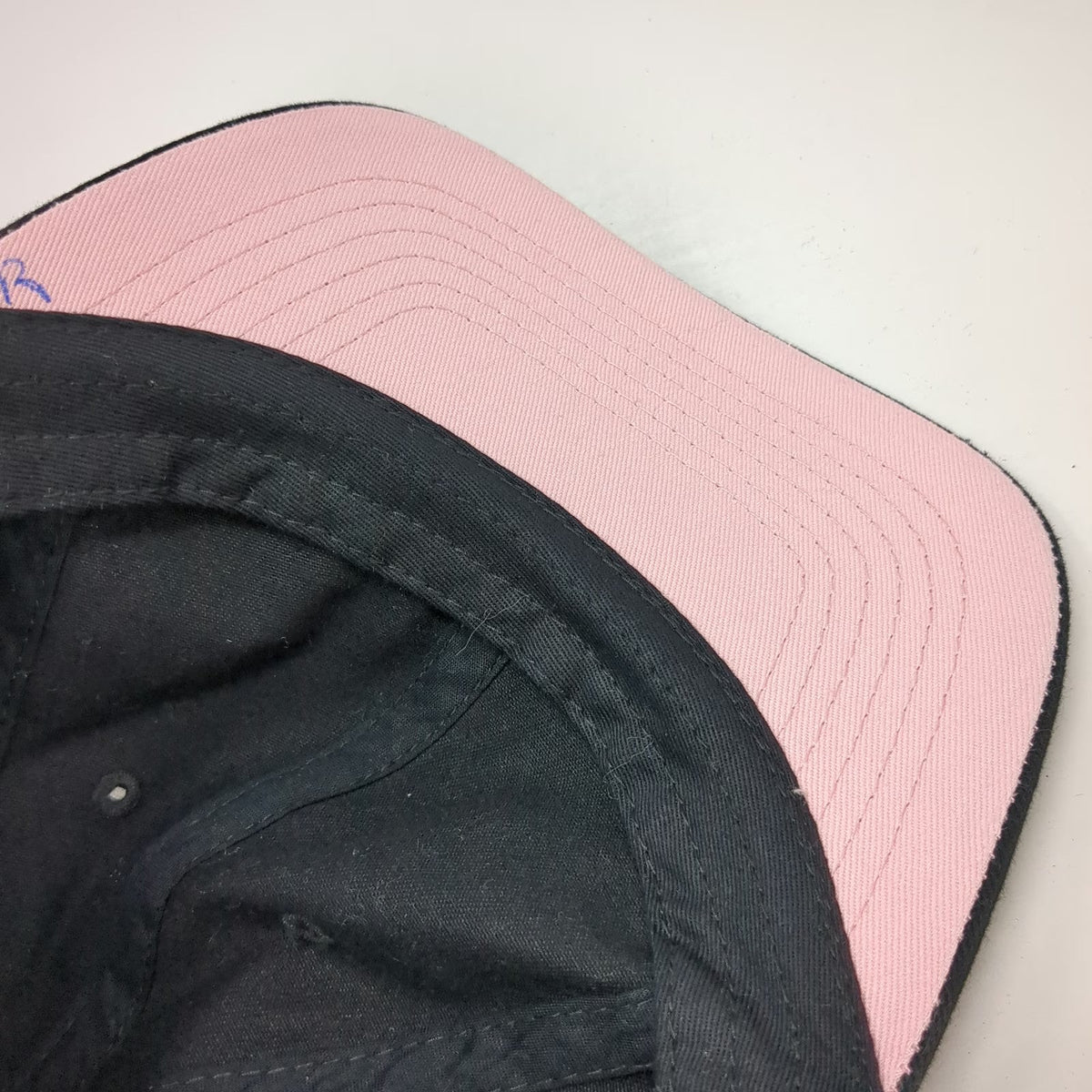 Elidan Baseball Cap Black One Size Slideback Pink Underbrim Cotton Curved Hat