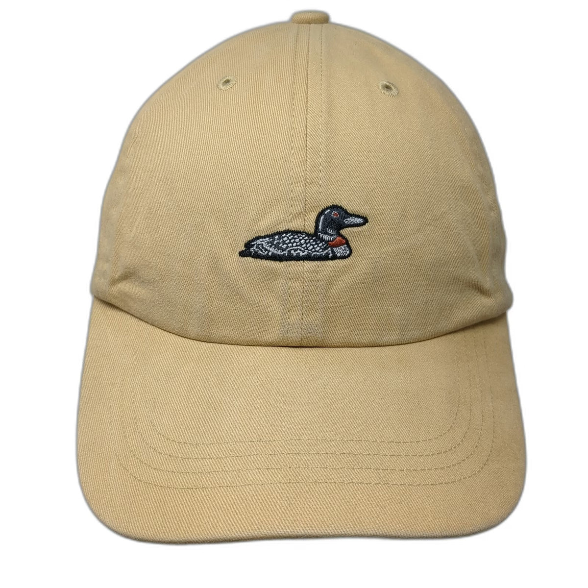 Roots Baseball Cap Beige One Size Embroidered Loon Bird Cotton Slideback Hat