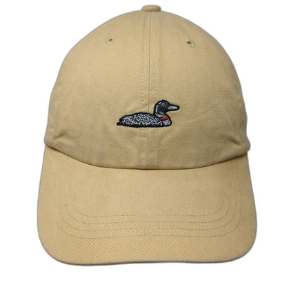 Roots Baseball Cap Beige One Size Embroidered Loon Bird Cotton Slideback Hat