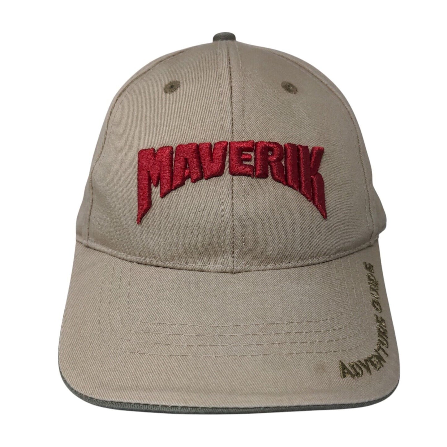 Maverik Adventure Guide Strapback Hat Tan One Size Embroidered