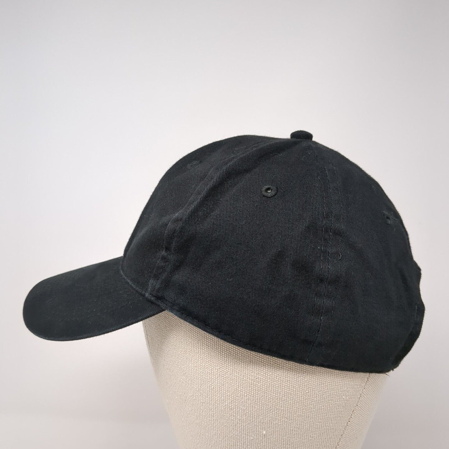 Unbranded Strapback Hat Rich Black One Size Solid Adjustable Blank