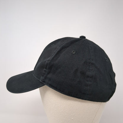Unbranded Strapback Hat Rich Black One Size Solid Adjustable Blank