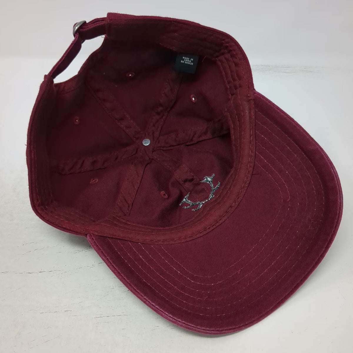 Baseball Cap Black One Size Antlers Embroidery Slideback Strapback Cotton Hat