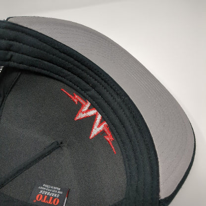 Otto Snapback Trucker Hat Black OSFM Adjustable Embroidered Mesh Back 6 Panel