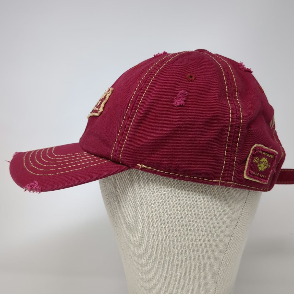 Hard Rock Cafe Baseball Cap Red One Size Honolulu Embroidered Slideback Hat