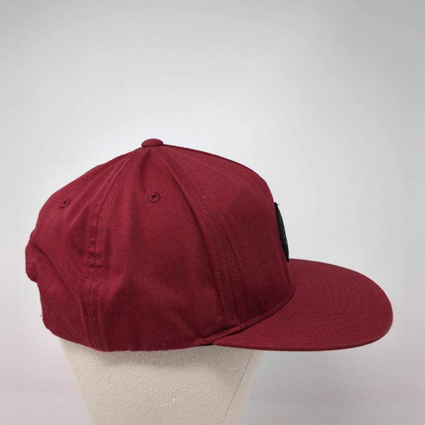 Billabong Snapback Hat Red One Size Adjustable Embroidered Vented Holes 6 Panel