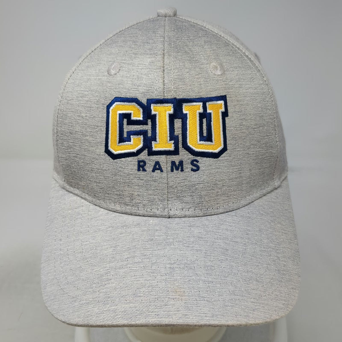 Ahead CIU Rams Hat Baseball Cap Gray One Size Strapback Embroidered Logo Curve