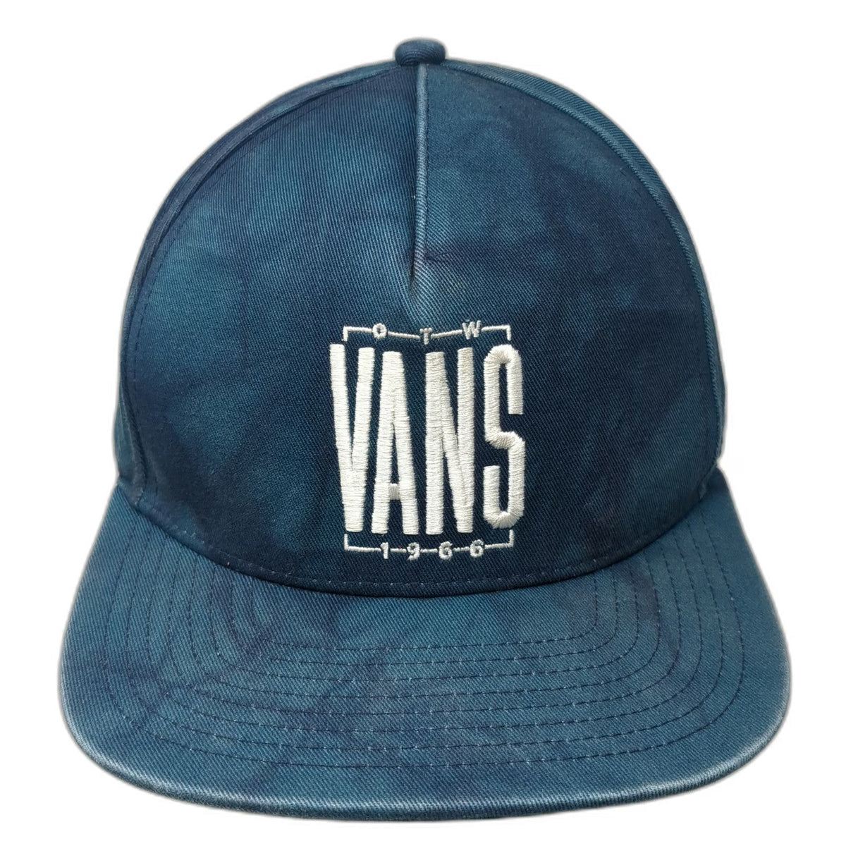 Vans Snapback Blue Hat One Size Acid Wash Embroidered 1966 OTW Logo Skateboard