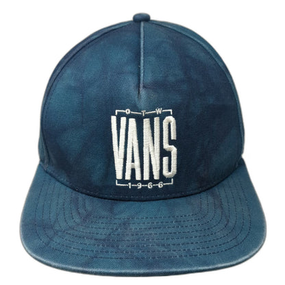 Vans Snapback Blue Hat One Size Acid Wash Embroidered 1966 OTW Logo Skateboard