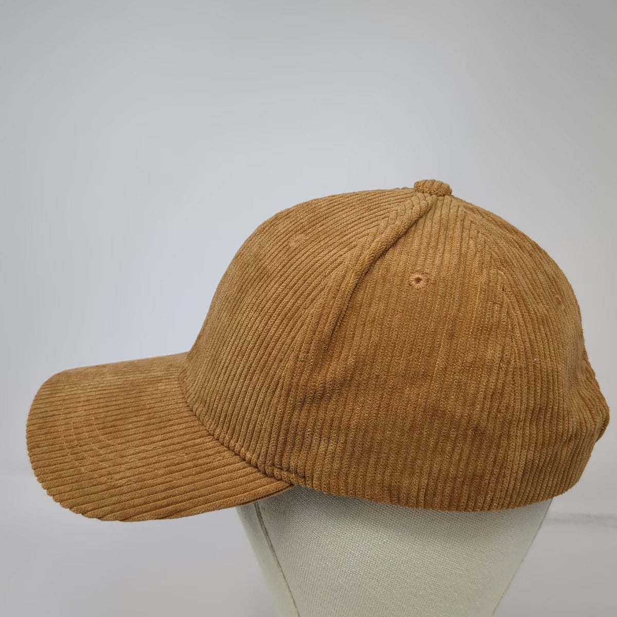 Baseball Cap Brown One Size Corduroy Solid Strapback Adjustable Blank Hat