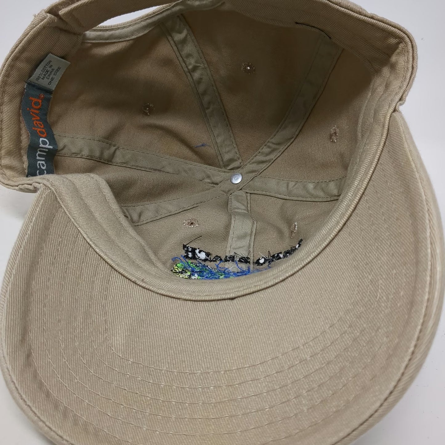 camp david Baseball Cap Beige One Size Vero Beach Florida Mahi Fish Cotton hat