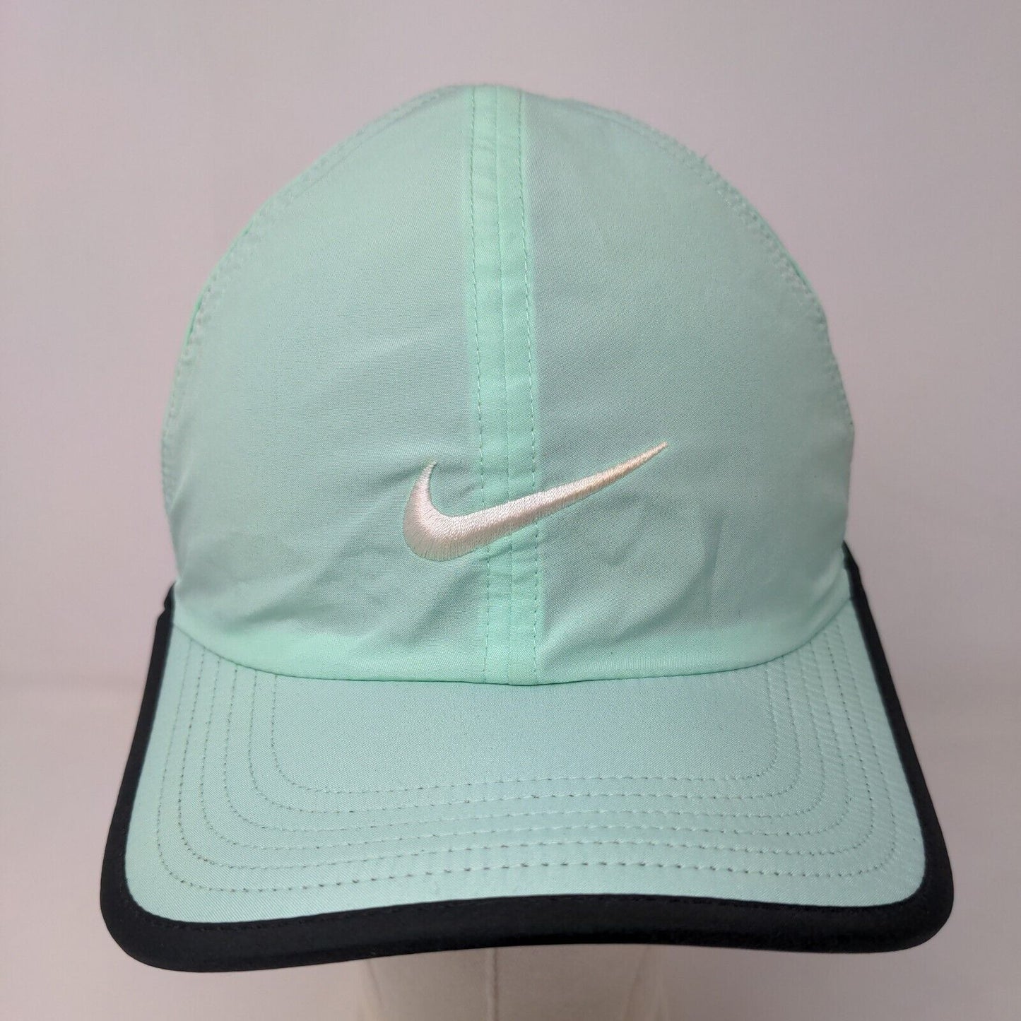 Nike Featherlight Dri Fit Men's Strapback Hat Green Blue Embroidered Swoosh Logo