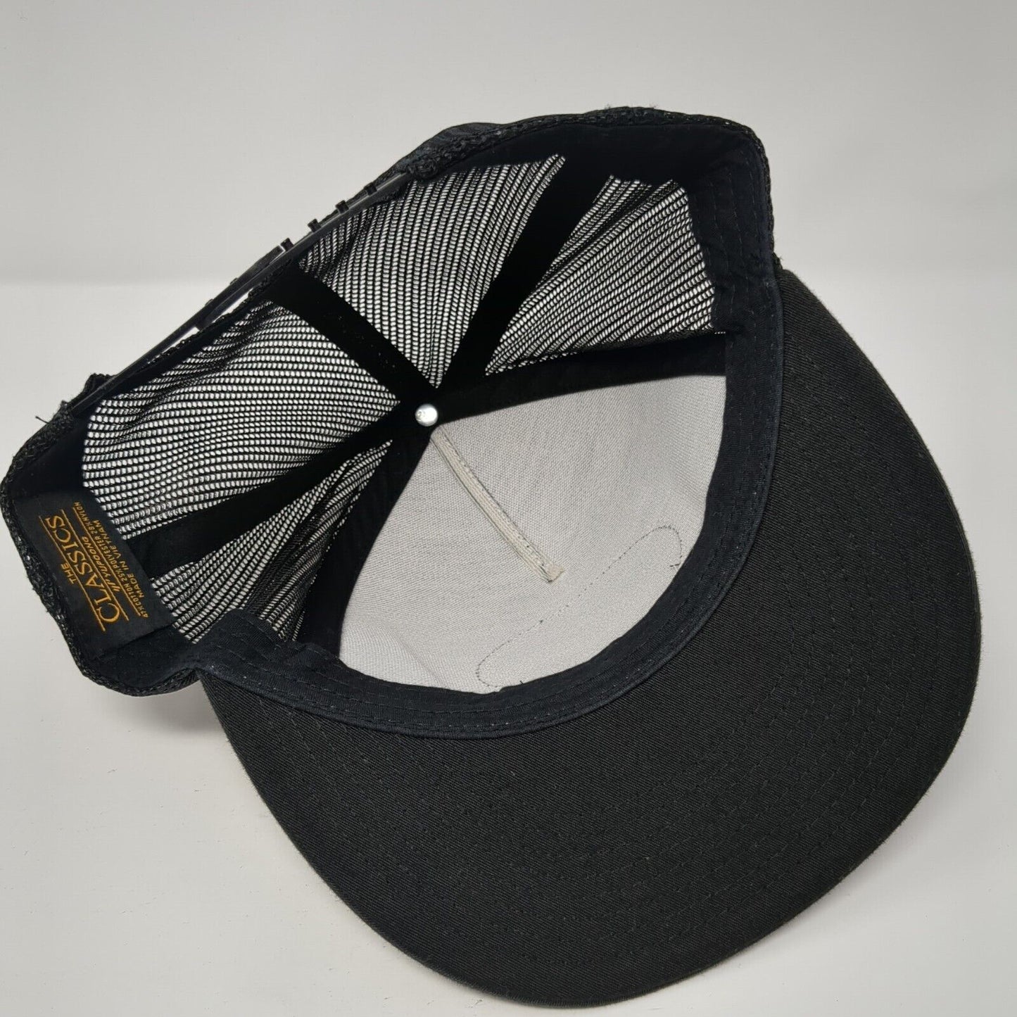 The Anchor Snapback Hat Black OS Adjustable Mesh Back The Classics Yupoong