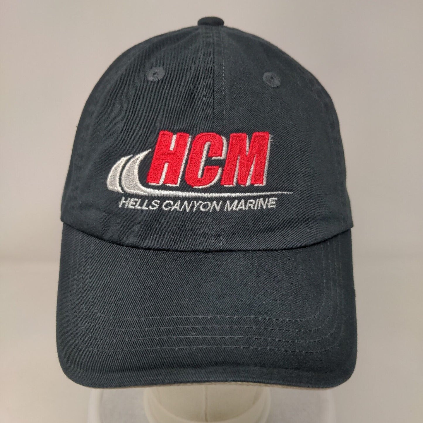 HCM Hells Canyon Machine Strapabck Hat Black One Size Adjustable Port Authority