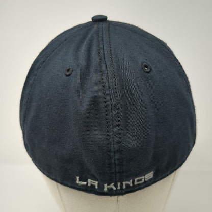 '47 Los Angeles Kings NHL Blue Size M Fitted Green Underbrim Shield Hockey Hat