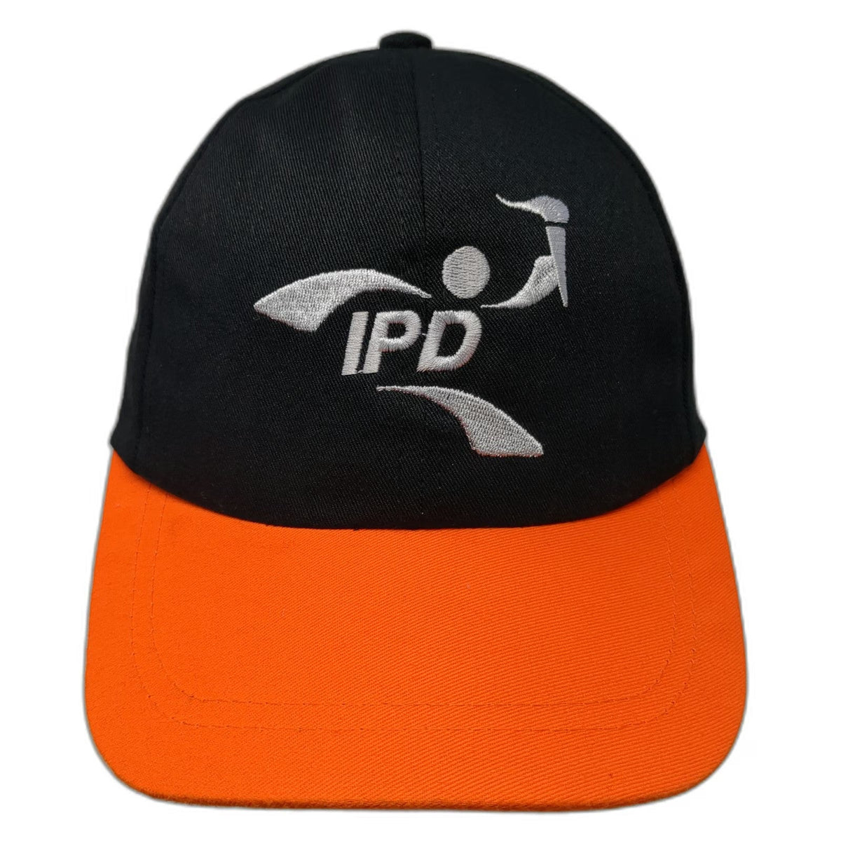 Black Orange IPD Torch Logo Baseball Cap One Size Strapback Hat Embroidered
