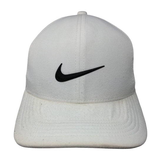 Nike Swoosh Fitted Golf Hat White S/M Classic 99 Dri-Fit Laser Cut