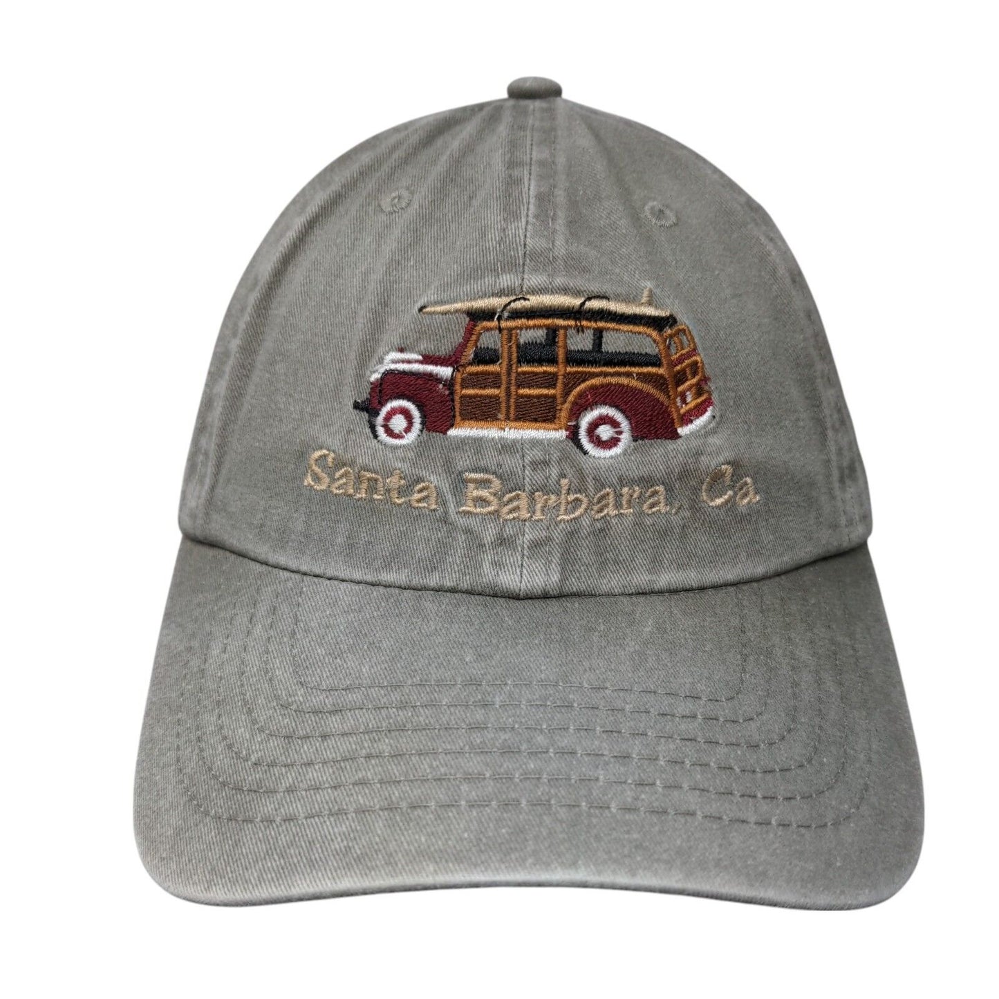 Santa Barbara CA Car Strapback Hat Tan One Size Embroidered Fahrenheit