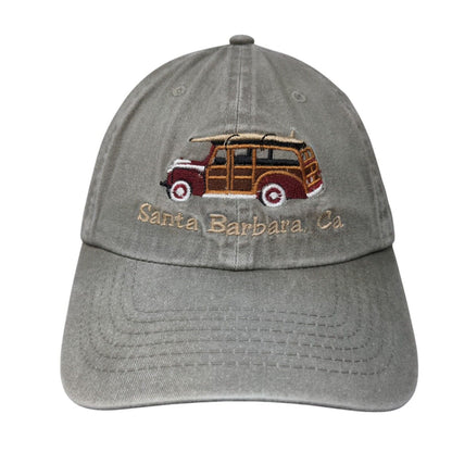 Santa Barbara CA Car Strapback Hat Tan One Size Embroidered Fahrenheit