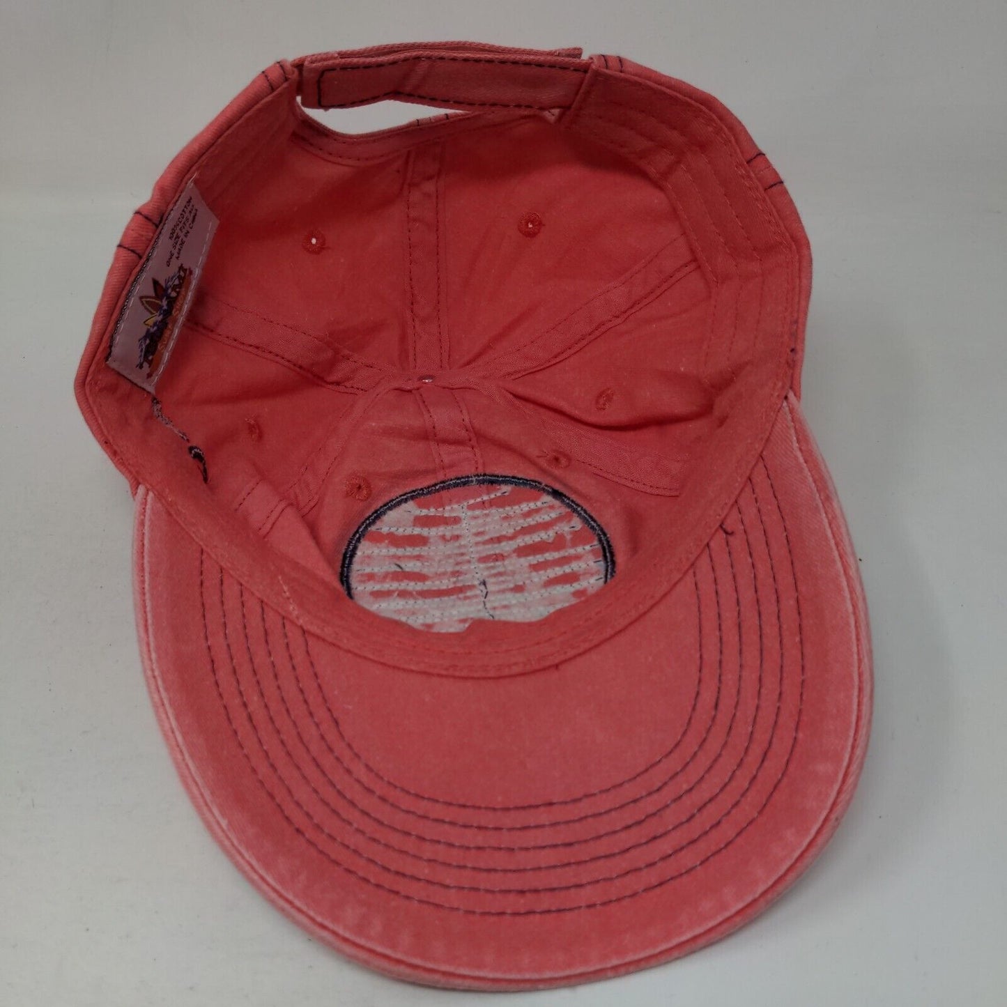 Myrtle Beach South Carolina Livin' Salty Strapback Hat Pink OSFA Embroidered