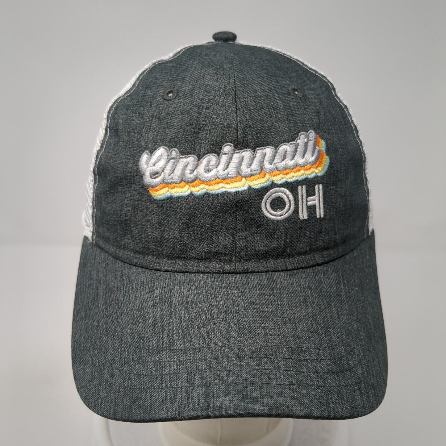 Cincinnati OH Strapback Trucker Hat Gray One Size Mesh Back Adjustable
