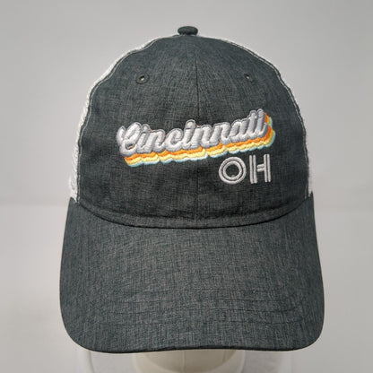 Cincinnati OH Strapback Trucker Hat Gray One Size Mesh Back Adjustable