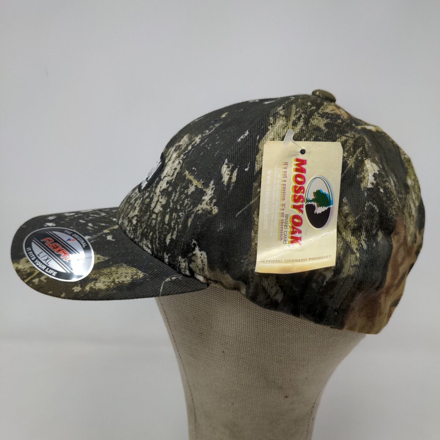 Mossy Oak Men's Fitted Camo Hat Size L-XL Embroidered Tiffin Loader Crane Logo