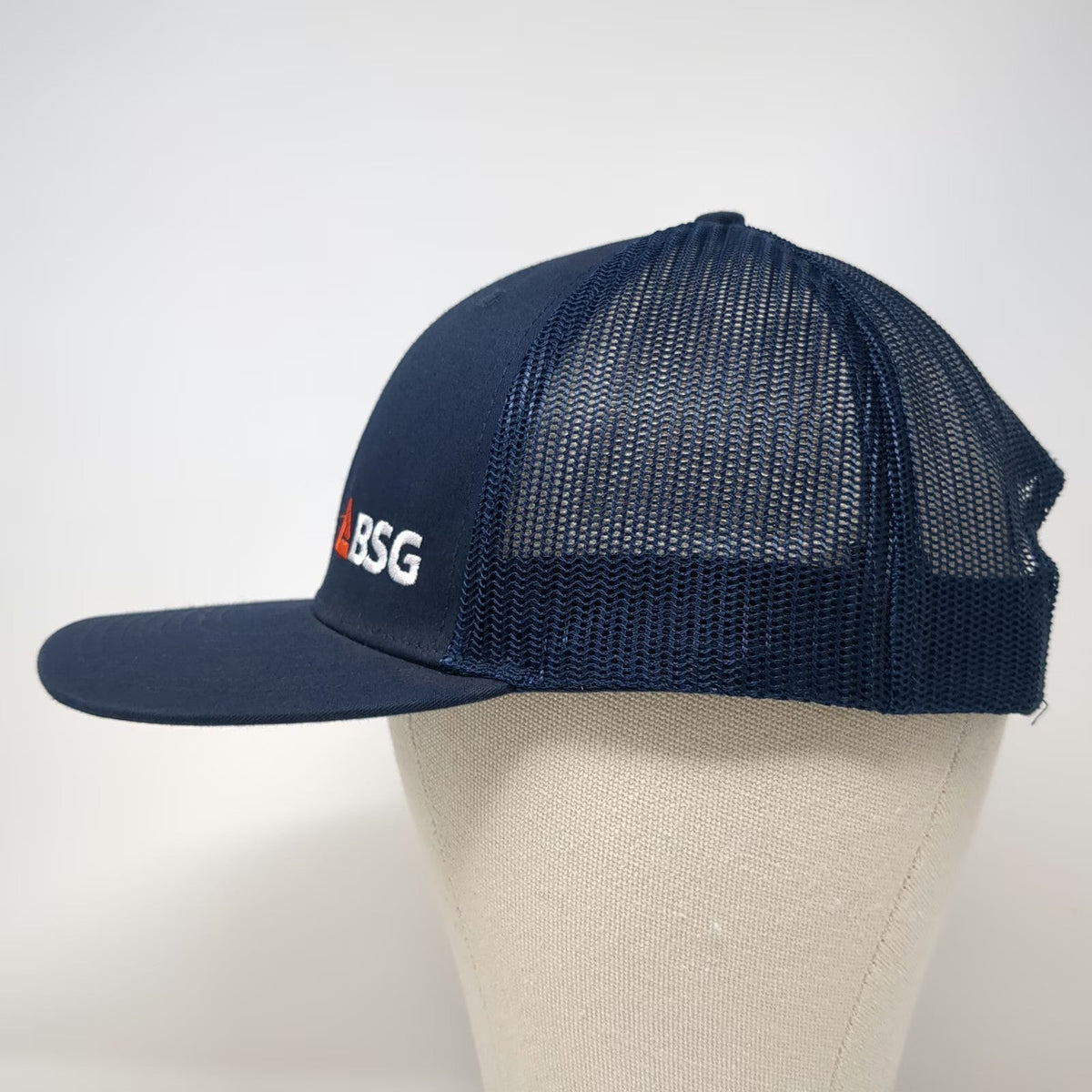 Richardson Trucker Hat Blue One Size BSG Logo Mesh Snapback 112 Structured