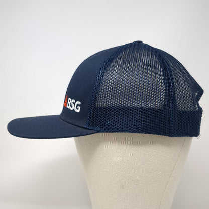 Richardson Trucker Hat Blue One Size BSG Logo Mesh Snapback 112 Structured