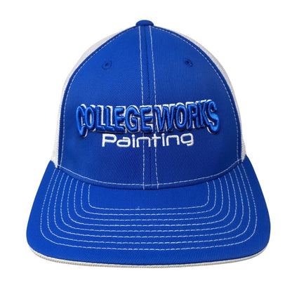 College Works Painting Fitted Trucker Hat Blue 6 7/8-7 3/8 Flexfit Mesh Back
