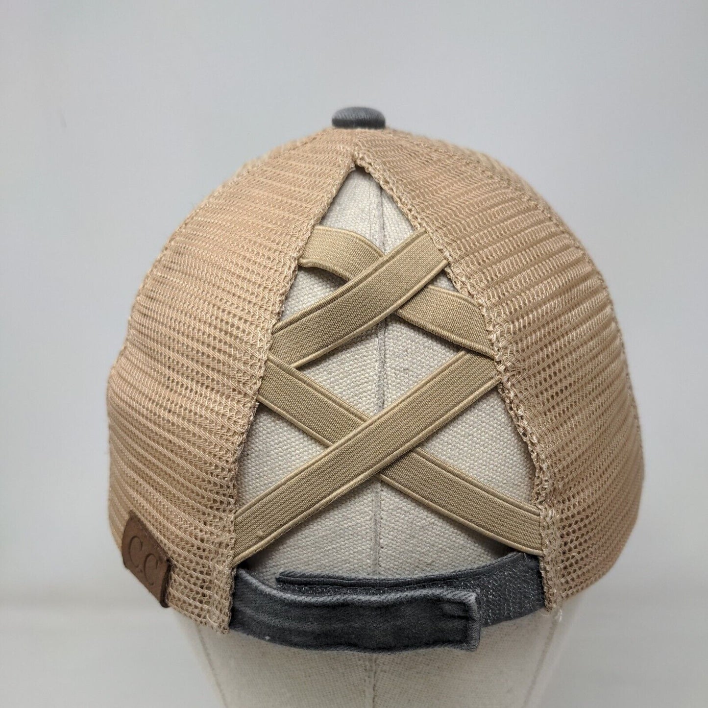 C.C Exclusives Strapback Trucker Hat Ponytail Multi One Size Mesh Back