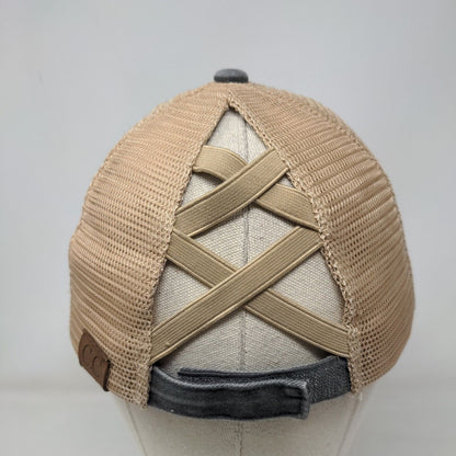 C.C Exclusives Strapback Trucker Hat Ponytail Multi One Size Mesh Back
