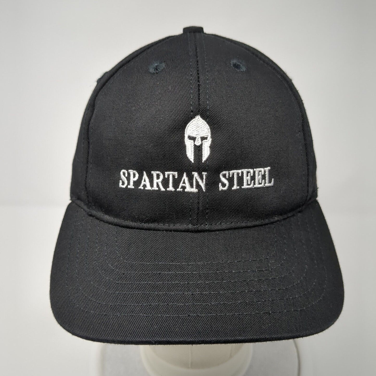 Spartan Steel Snapback Hat Black One Size Adjustable Embroidered Cap America