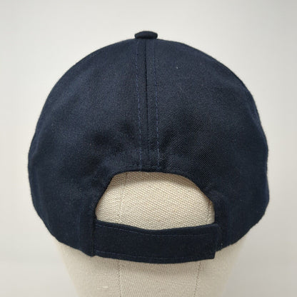 Peru Strapback Hat Blue One Size Adjustable Solid Embroidered 6 Panel