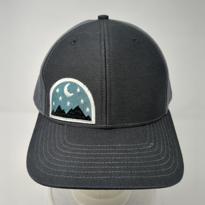 Star & Moon Snapback Hat Black OS Adjustable Embroidered Patriotic Richardson