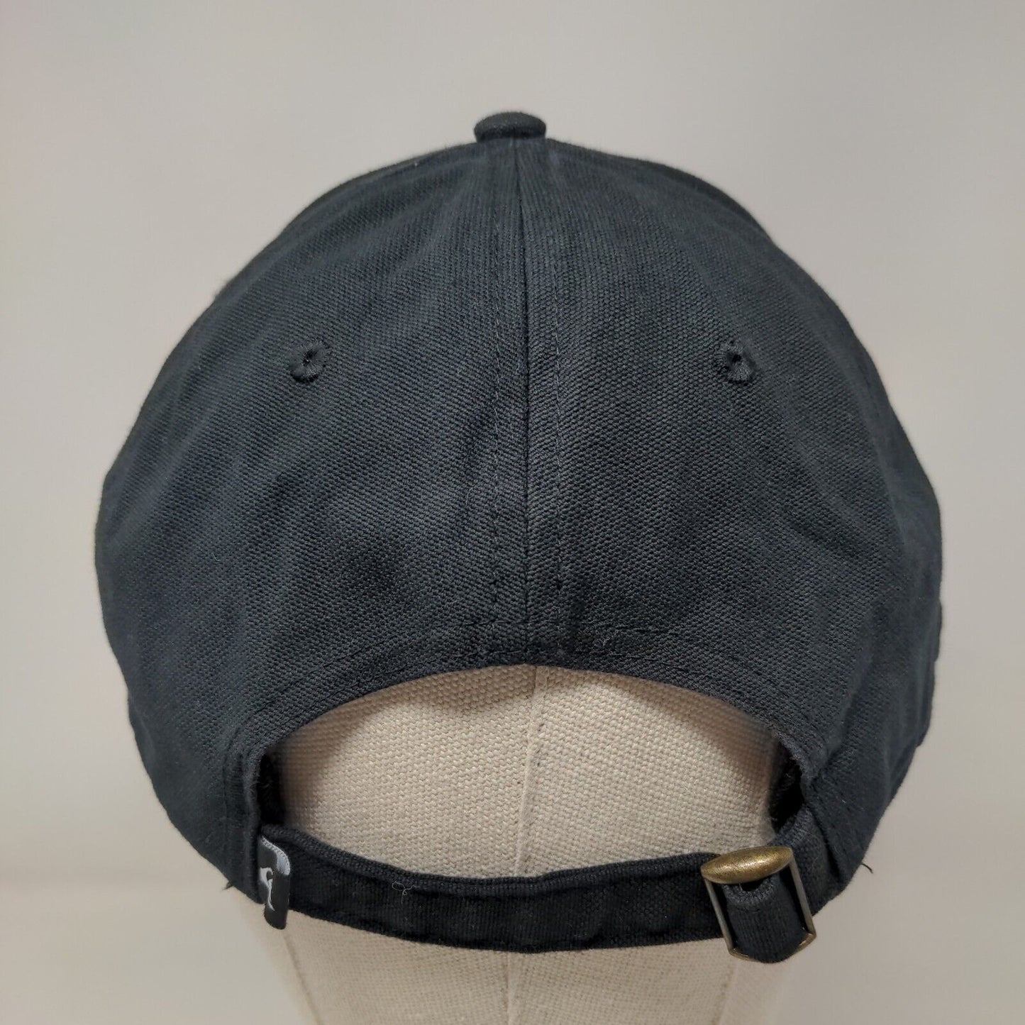 Quiksilver Slideback Hat Black OSFM Adjustable Patch Logo Vented Holes 6 Panel