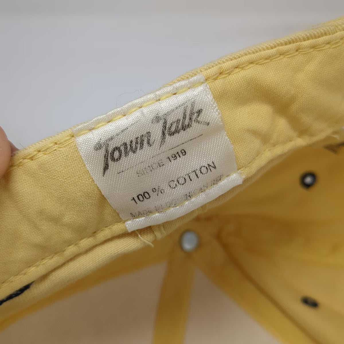 Town Talk Baseball Cap Yellow One Size Turkey Track Bear Strapback Cotton Hat