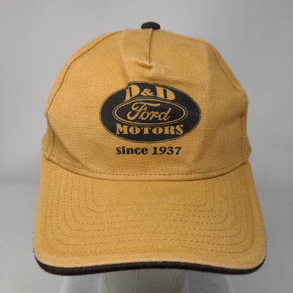 D&D Motors Ford Since 1937 Strapback Hat Tan One Size Vent Holes Cobra