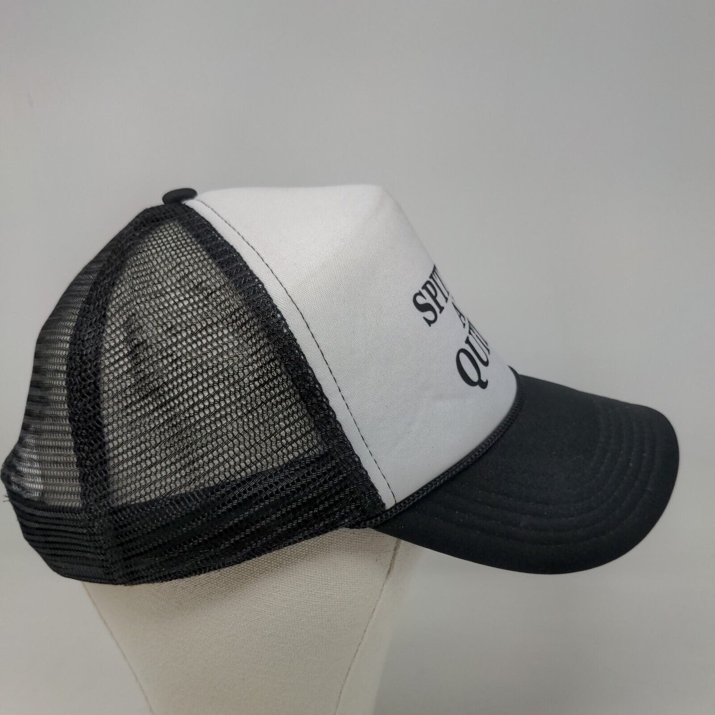 Unbranded Men's Snapback Mesh Back Hat Black White Spitters Are Quitters Logo