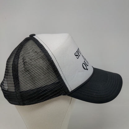 Unbranded Men's Snapback Mesh Back Hat Black White Spitters Are Quitters Logo
